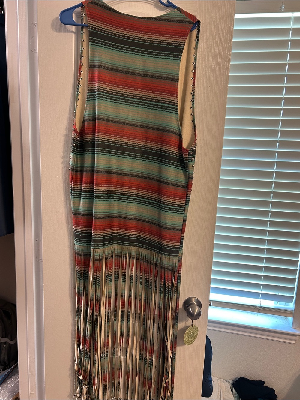 Crazy Train Multi-Color Striped Fringe Vest